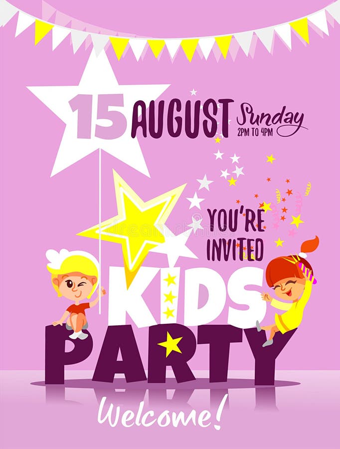 I bambini fanno festa il modello dell'invito con i bambini felici che celebrano royalty illustrazione gratis I bambini fanno festa il modello dell'invito con i bambini felici che celebrano royalty illustrazione gratis