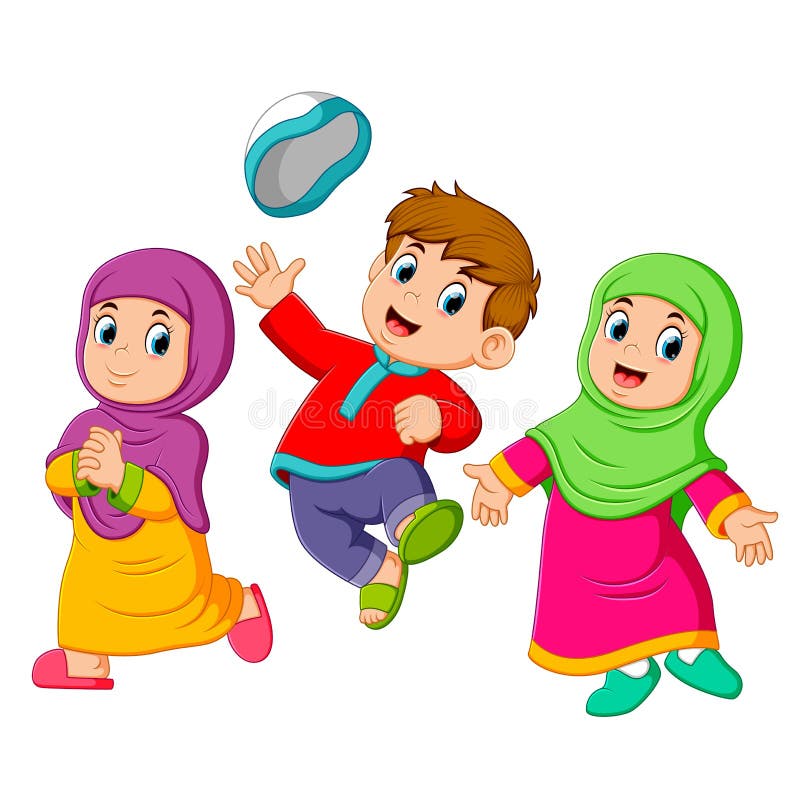 i bambini sono giocanti e saltanti in Mubarak ied illustrazione vettoriale i bambini sono giocanti e saltanti in Mubarak ied illustrazione vettoriale