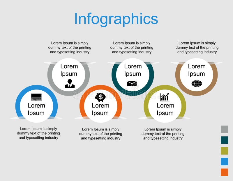 I cerchi di Infographics incidono sei punti con le icone del testo royalty illustrazione gratis I cerchi di Infographics incidono sei punti con le icone del testo royalty illustrazione gratis