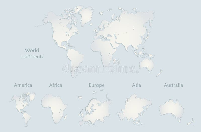 I continenti del mondo tracciano, raccolta America, Europa, Africa, Asia, Australia, Libro Bianco blu illustrazione vettoriale I continenti del mondo tracciano, raccolta America, Europa, Africa, Asia, Australia, Libro Bianco blu illustrazione vettoriale