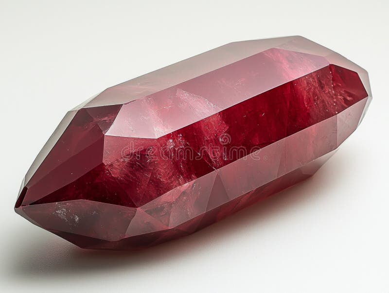 I den polerade ruby-gemstone visas en rik röd nyans som visar mjuk belysning och som visar hur tydlig den är. royaltyfria foton