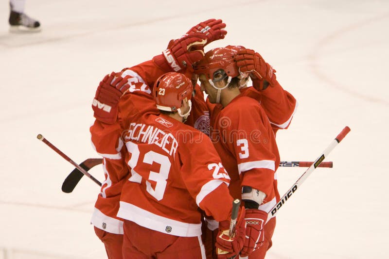 I Detroit Red Wings si congratulano immagini stock libere da diritti I Detroit Red Wings si congratulano immagini stock libere da diritti
