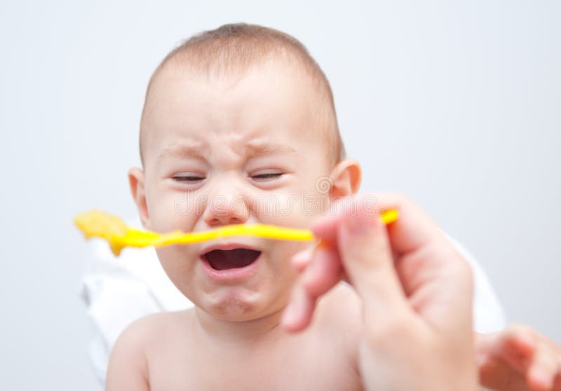 I don t wanna eat! stock photo. Image of messy, nutrition - 26307472