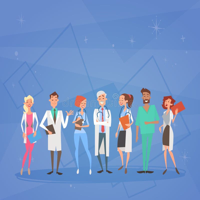 I dottori mediali Team Clinics Hospital del gruppo illustrazione vettoriale I dottori mediali Team Clinics Hospital del gruppo illustrazione vettoriale