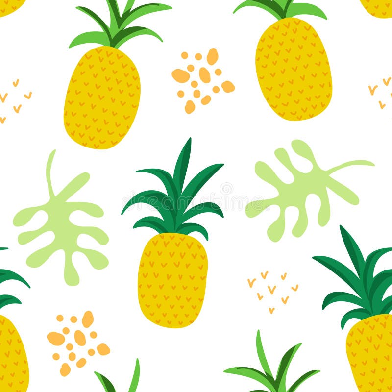 I fiori e le foglie tropicali modellano, copertura esotica dell'estate, fondo senza cuciture degli ananas retro illustrazione di stock I fiori e le foglie tropicali modellano, copertura esotica dell'estate, fondo senza cuciture degli ananas retro illustrazione di stock