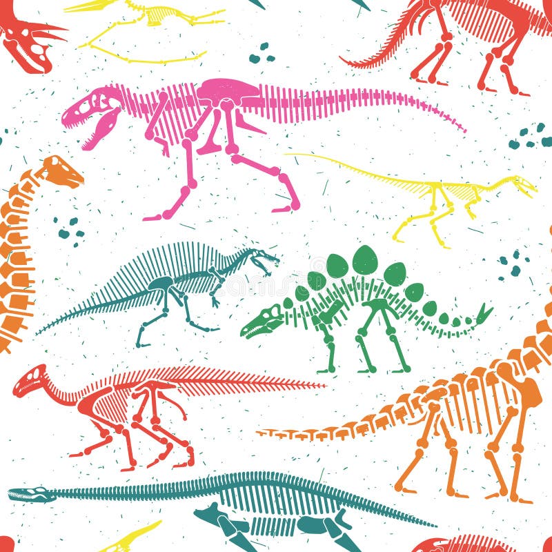 I fossili di dinosauro, uova, disossa gli scheletri illustrazione vettoriale I fossili di dinosauro, uova, disossa gli scheletri illustrazione vettoriale