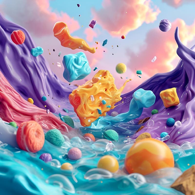 I ha generato un'illustrazione di un assortimento vivace e diversificato di gelati colorati illustrazione vettoriale