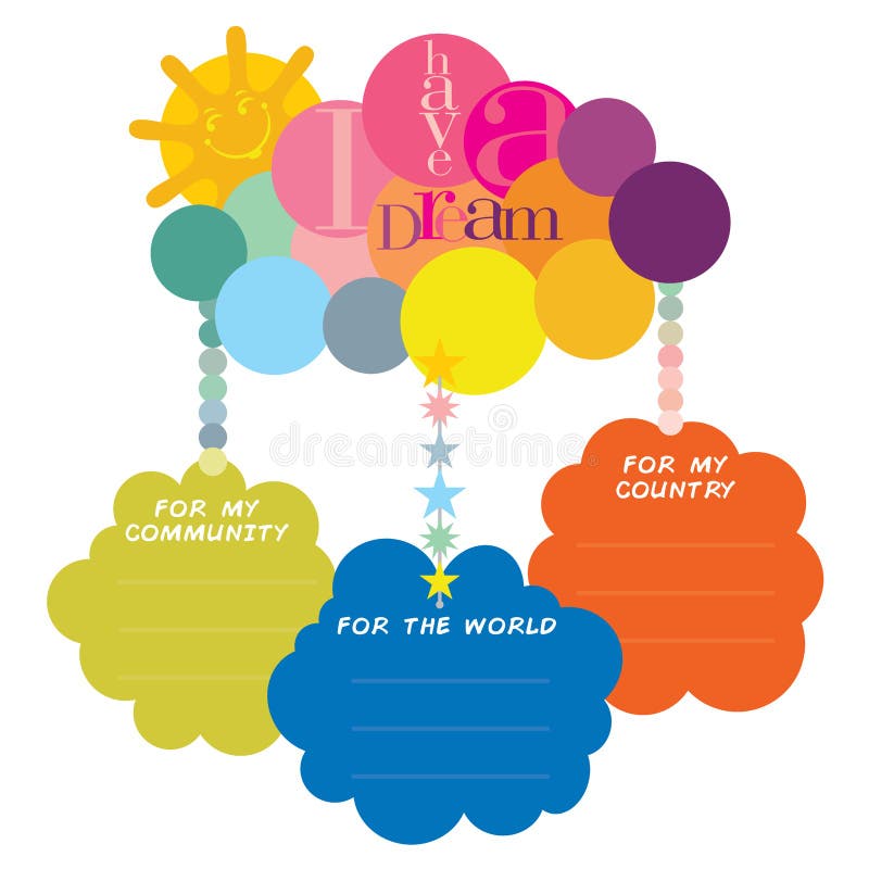 I have a dream typography on a colorful cloud royalty free illustration