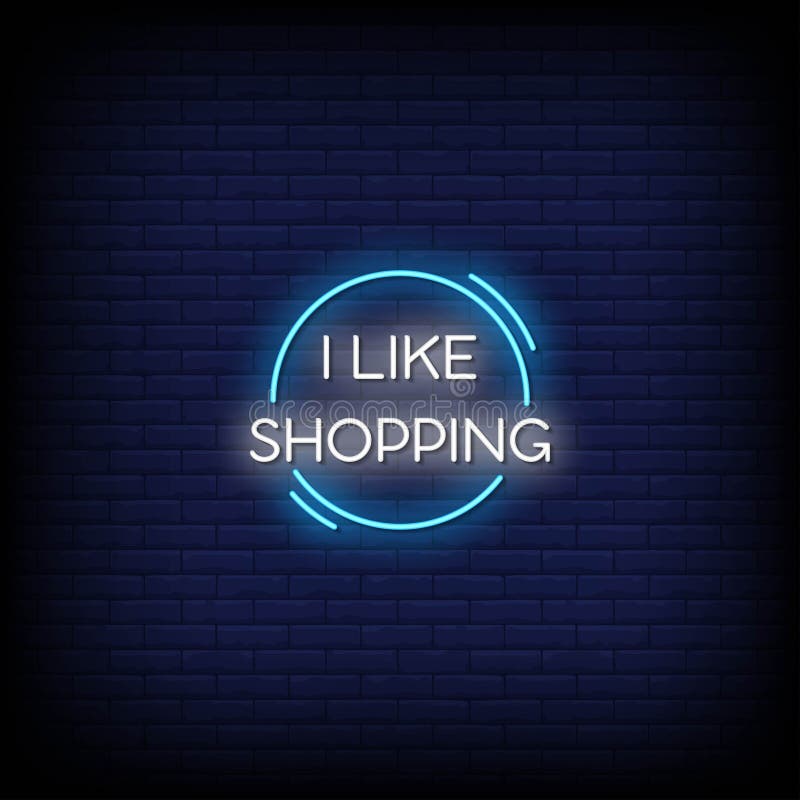 I Like Shopping Neon Signs Style Text Vector Stock Vector ...