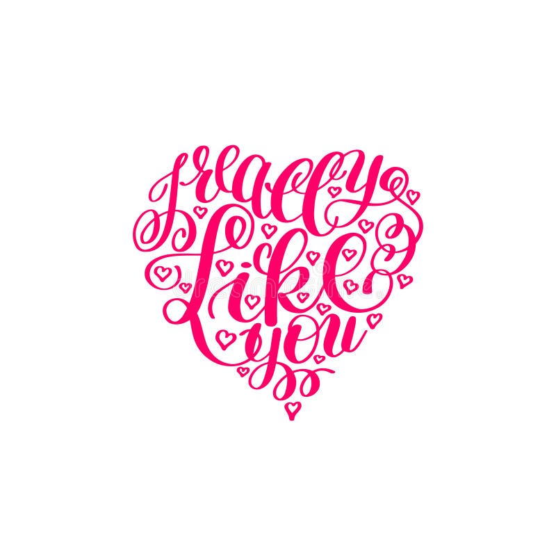 I Really Like You. Love Letter on Heart Shape, Text English Hand vector illustration I Really Like You. Love Letter on Heart Shape, Text English Hand vector illustration