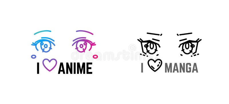 I love anime, manga sign stock vector. Illustration of cartoon - 225493738