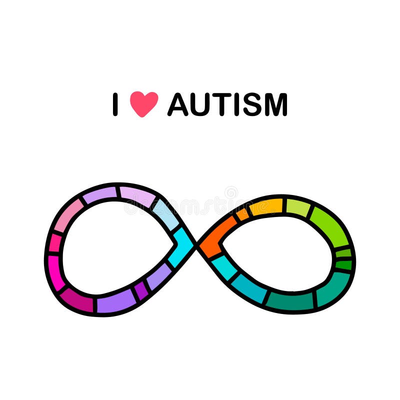 Download I Love Autism Hand Drawn Vector Illustration In Cartoon ...