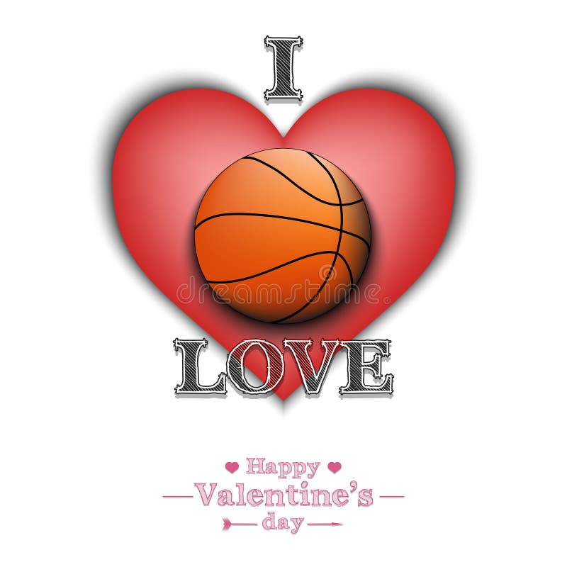 Valentine Basketball Card Love Day Valentine’s Day Card Love Card