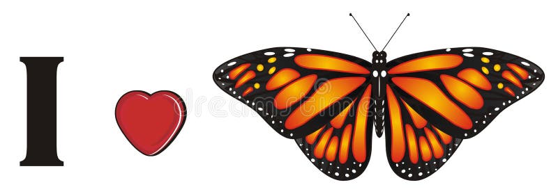 I love butterfly stock illustration. Illustration of letter - 94624043