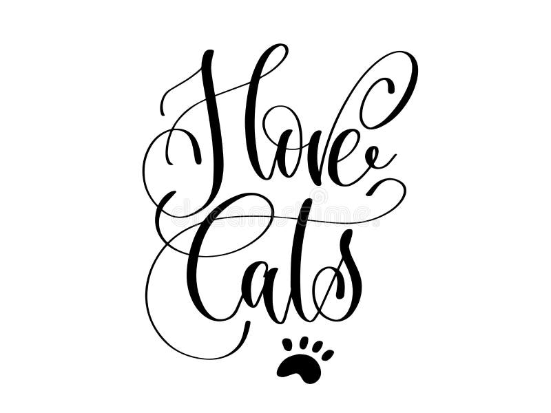 I Love Cats Heart Text Lettering. Black Cat Head Face Contour Silhouette  Icon. Line Pictogram. Cute Funny Cartoon Character Stock Vector -  Illustration of face, doodle: 85075572