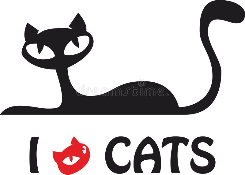 I love cats stock vector. Illustration of animal, mouth - 80465277