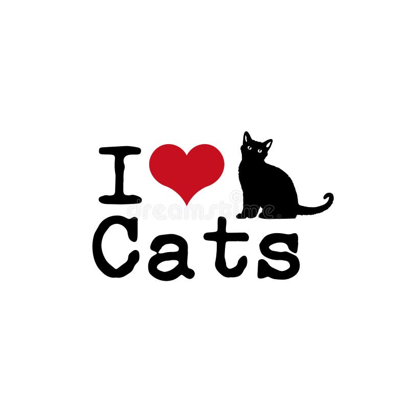 I Love Cats Vector Illustration. Stock Vector - Illustration of ...