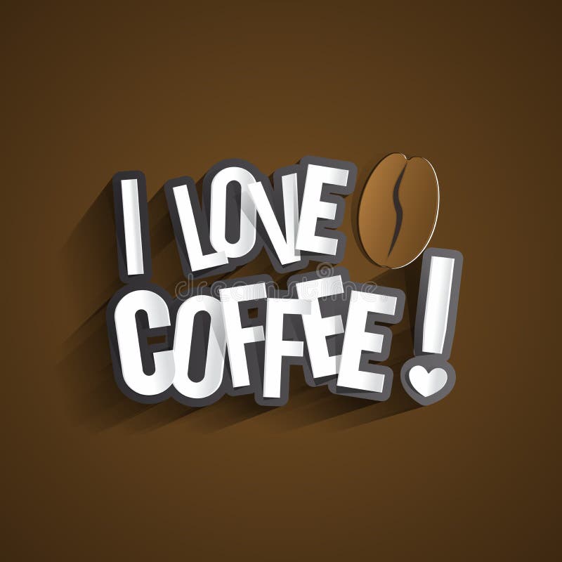 I Love Coffee stock vector. Illustration of logo, icon