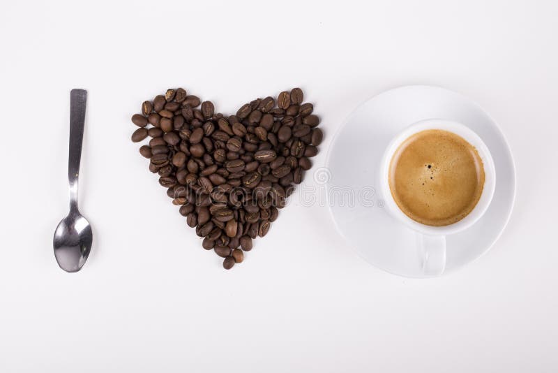 I Love Coffee Made from Beans and Cup of Coffee Stock Photo Image of