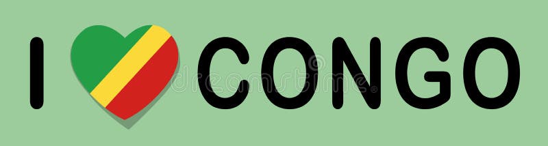 I love Congo flag banner vector illustration stock illustration