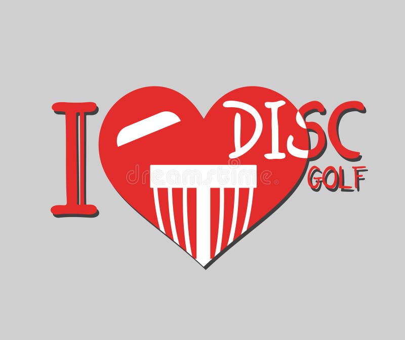 Download I love disc golf symbol stock vector. Illustration of ...