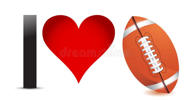 I love Football, Heart with Football Ball