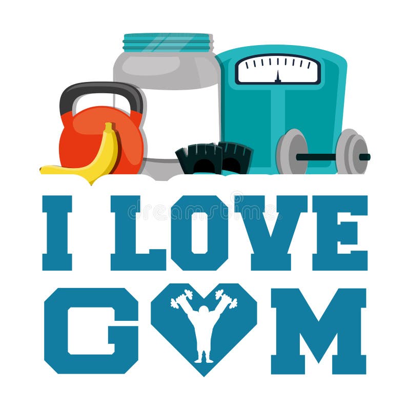 Where Can I Read Love Gym I Love Gym Fitness Sport Card Stock Vector - Illustration of lifestyle