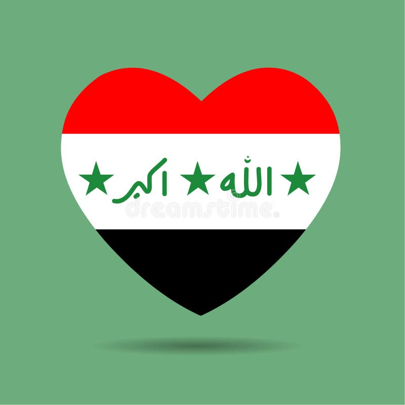 Heart Shaped Icon With Flag Of Iraq Isolated On White Stock Photo, Picture  and Royalty Free Image. Image 37100446.