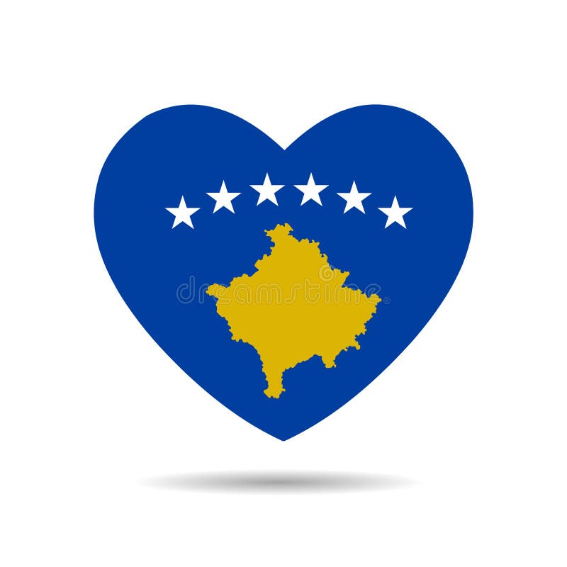 I Love Kosovo, Kosovo Flag Heart Vector Illustration Isolated on White  Background Stock Vector - Illustration of flags, artixtic: 195975662