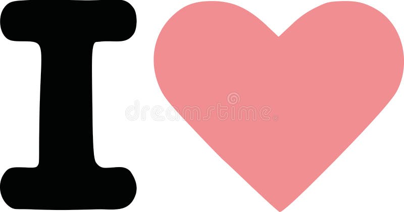 I love with light pink heart