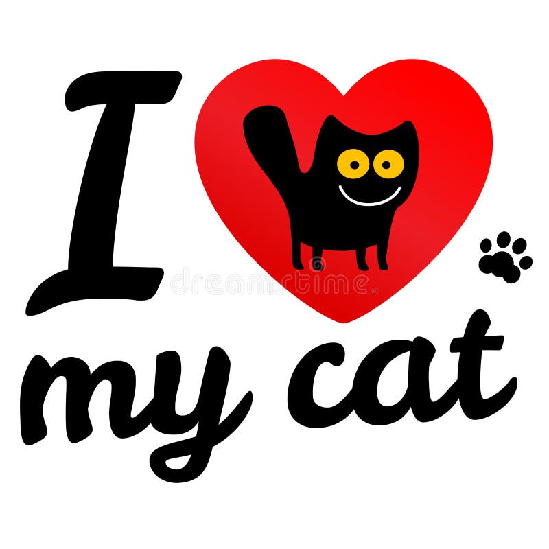 Download I love my cat. stock vector. Illustration of vector, face ...