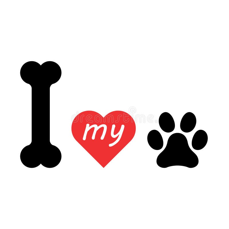 Download I Love Dog Symbol And Cute Dog Stock Illustration ...