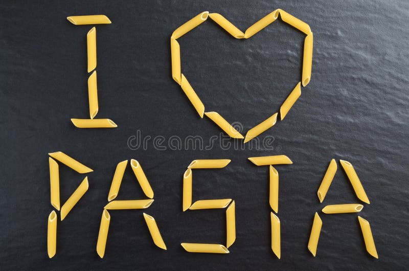 I Love Pasta / Spaghetti Isolated on White Stock Image Image of