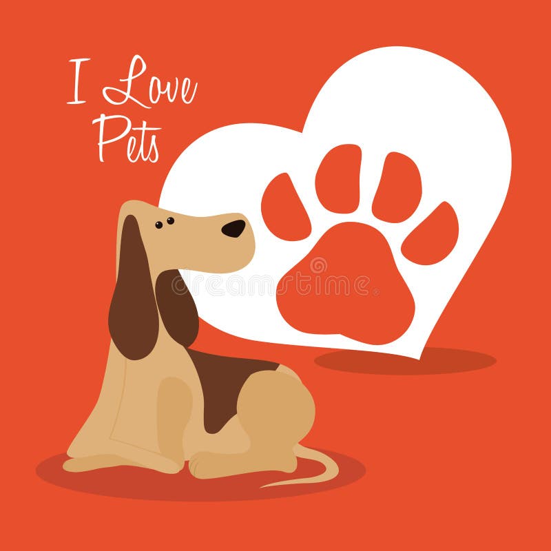 I love pets heart poster stock vector. Illustration of template 78481798