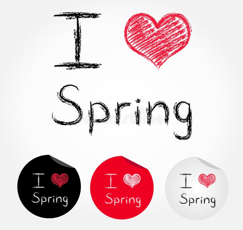 I love spring illustration of heart and stickers. 