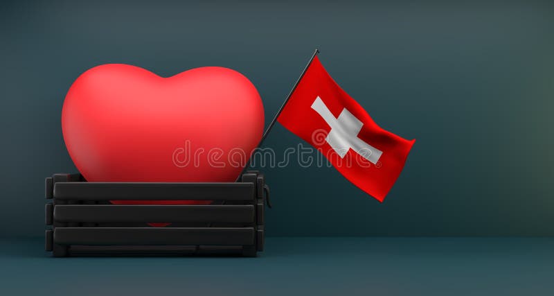 I Love Switzerland Flag Switzerland With Heart Copy Space 3d Work And 3d Image Stock I Love Switzerland Flag Switzerland With Heart Copy Space 3d Work And 3d Image Stock