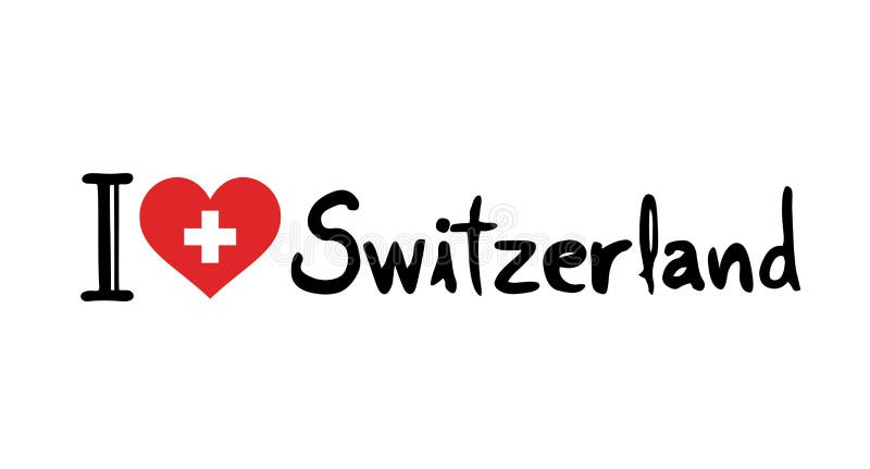 I love Switzerland symbol stock vector. Illustration of design