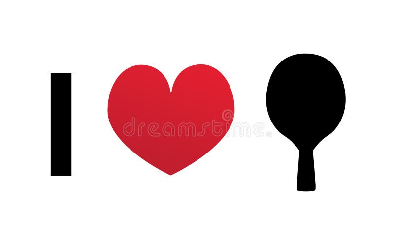 I love table tennis or ping pong vector silhouette icon vector illustration I love table tennis or ping pong vector silhouette icon vector illustration