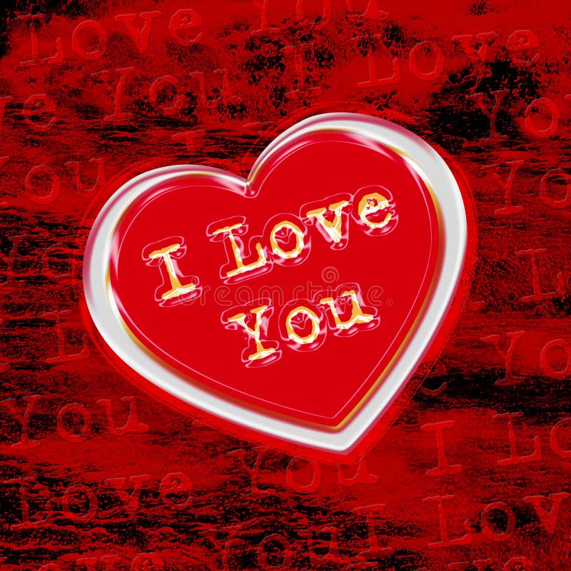 I love you. I love you concept. Red love. Love. Shaped gift illustrations