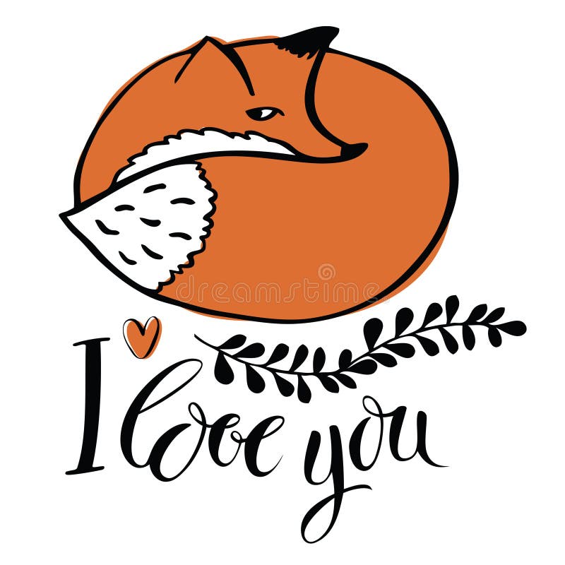 I love you. Card with the fox