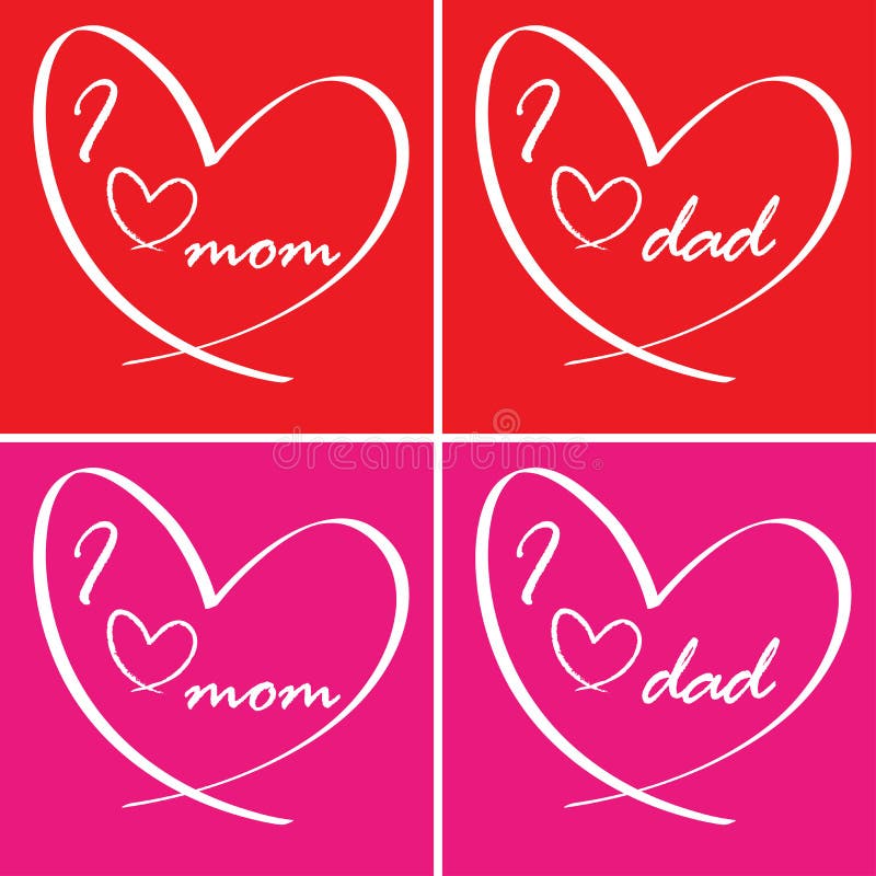 Download I Love You Card - Mom And Dad Stock Vector - Illustration ...