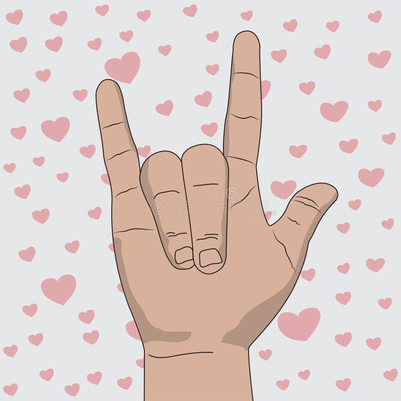 I Love You Hand Signal Vector Illustration Stock Vector - Illustration ...