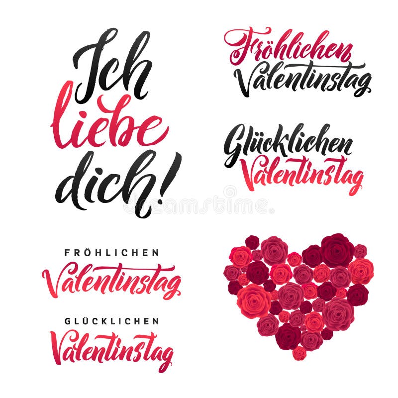 Happy Valentines Day Cute Hand Drawn Decorative Lettering With