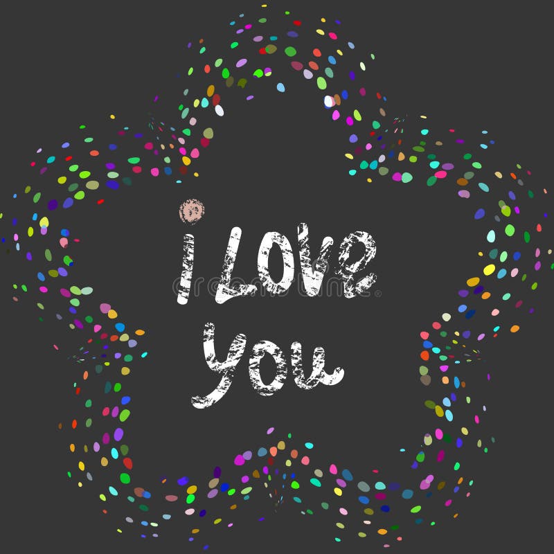 I Love You lettering stock vector. Illustration of colored - 64545066