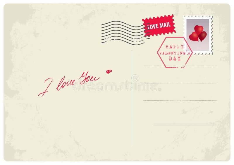 I love You postcard stock vector. Illustration of engagement - 48767832