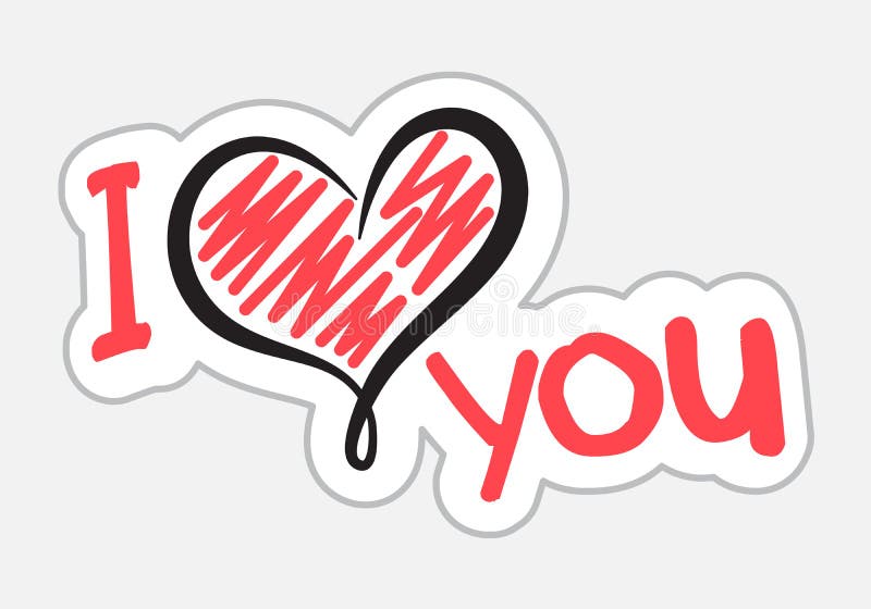 I Love You Sticker In Retro Style Stock Vector Illustration Of