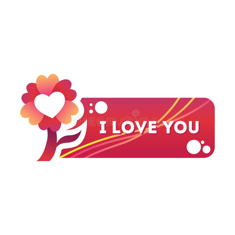 I Love You Sticker. Vector Illustration Decorative Background Design Stock  Illustration - Illustration of stickers, floral: 184923635