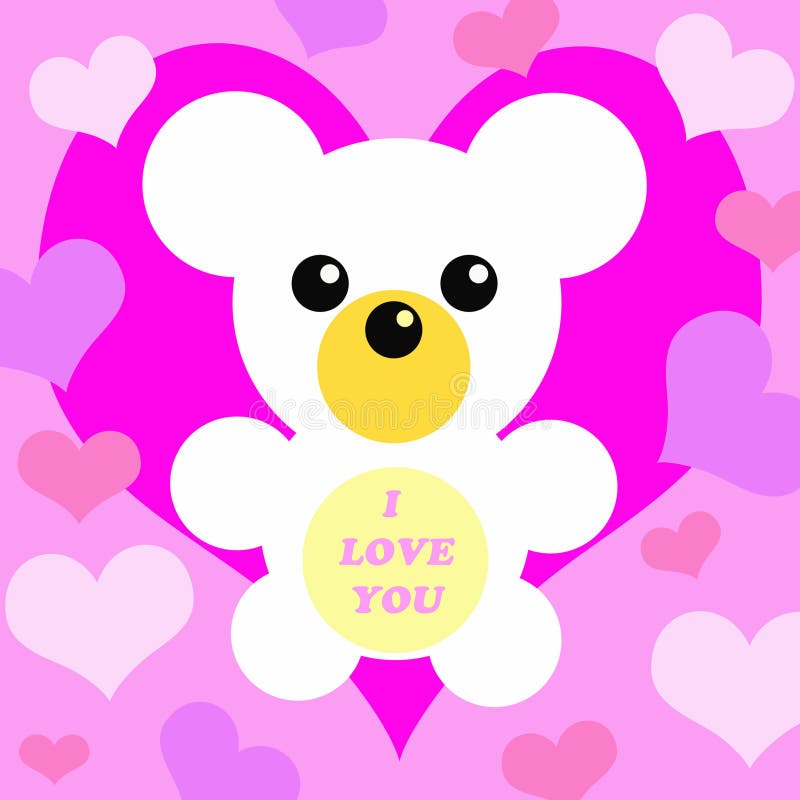 I Love YouTeddy Bear stock illustration. Illustration of funny 13637399