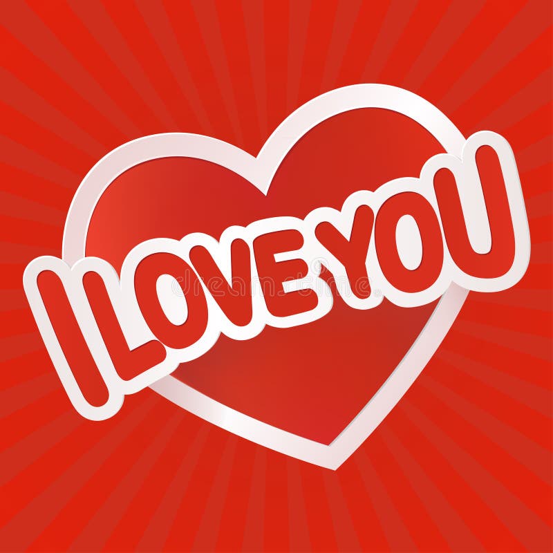 I love you text on red heart royalty free illustration