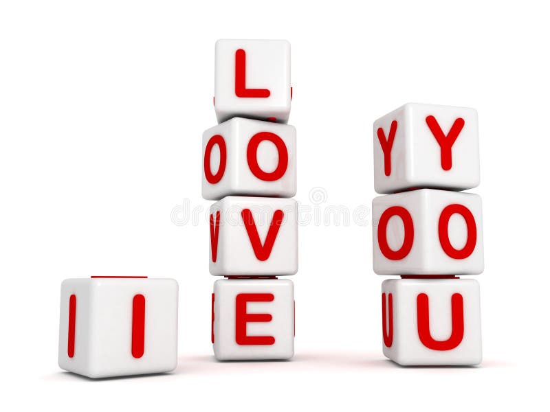 I love you white toys blocks for valentines day